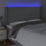 Voir la diapositive 4 : VIDAXL Tete de lit a LED Gris clair 183x16x118/128 cm Tissu