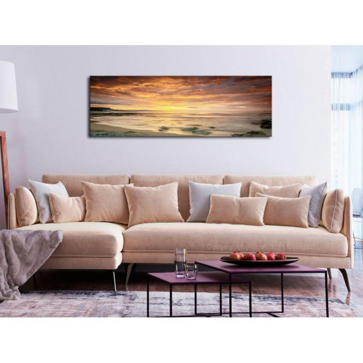 Paris Prix Tableau Imprimé  Beach in Crete Narrow Orange