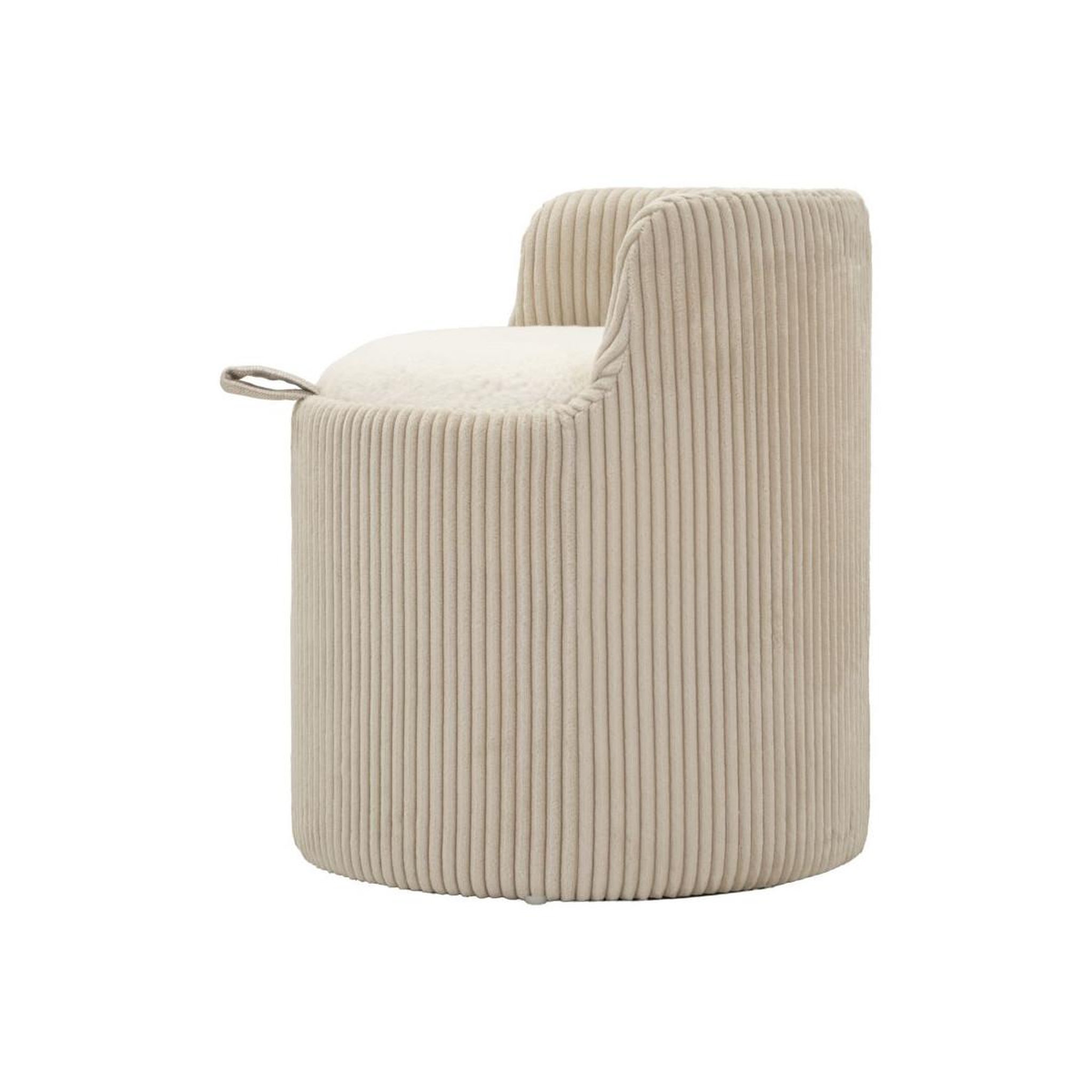 Voir la diapositive 3 : Paris Prix Pouf coffre en tissu côtelé  dublino  53cm blanc