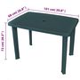 Voir la diapositive 6 : VIDAXL Table de jardin Vert 101 x 68 x 72 cm Plastique
