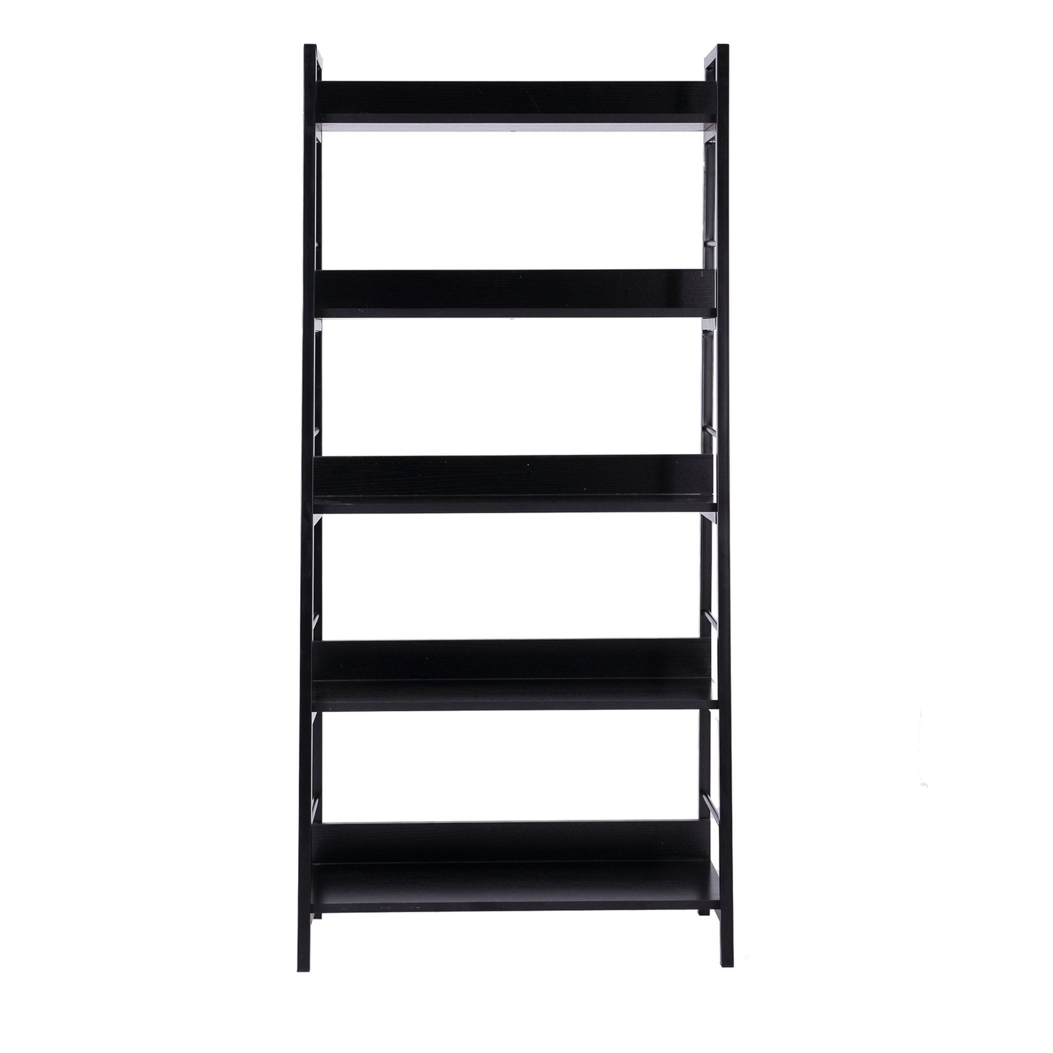 Voir la diapositive 4 : HOMCOM Étagère bibliothèque de rangement style industriel incliné 5 niveaux 70L x 35l x 150H cm noir