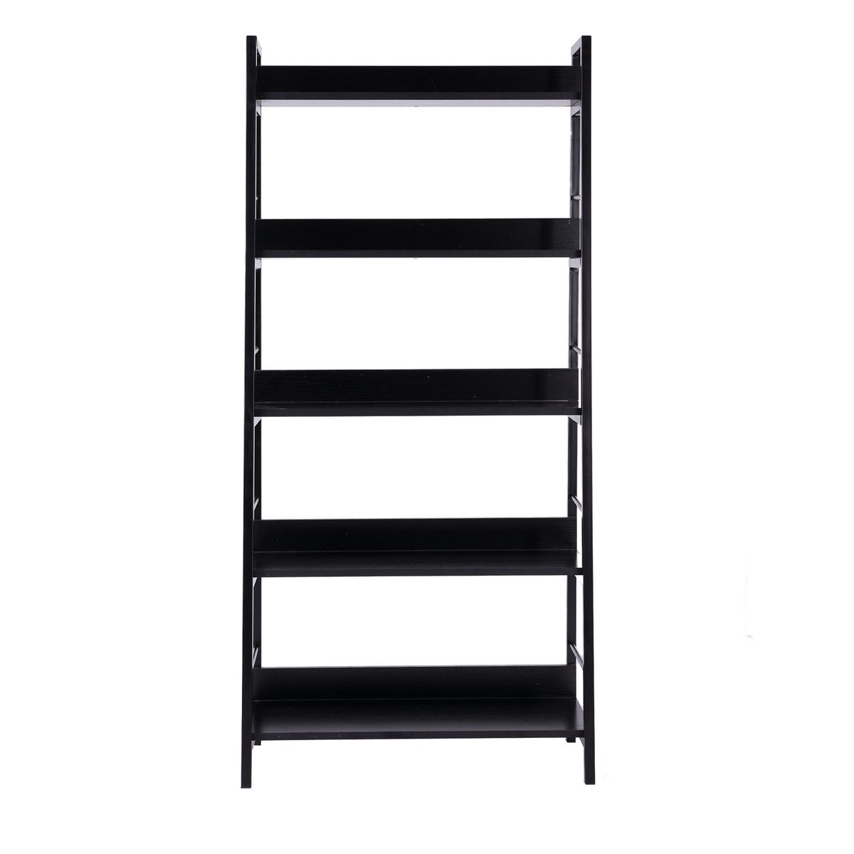 HOMCOM Étagère bibliothèque de rangement style industriel incliné 5 niveaux 70L x 35l x 150H cm noir