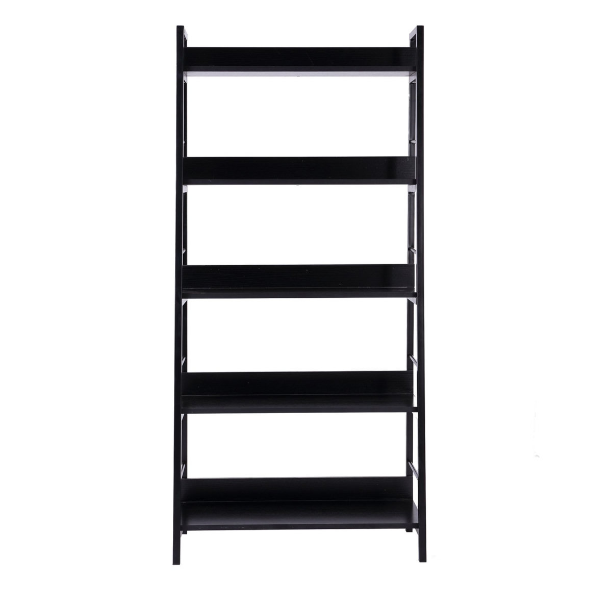 HOMCOM Étagère bibliothèque de rangement style industriel incliné 5 niveaux 70L x 35l x 150H cm noir