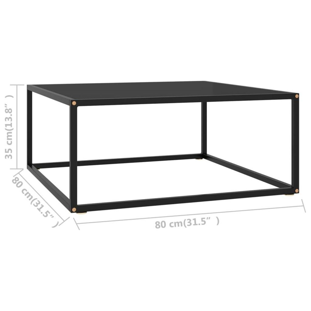VIDAXL Table basse Noir avec verre noir 80x80x35 cm