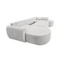 Voir la diapositive 3 : BEST MOBILIER Mahina - canapé panoramique en u 7 places - convertible avec coffre - en tissu bouclette
