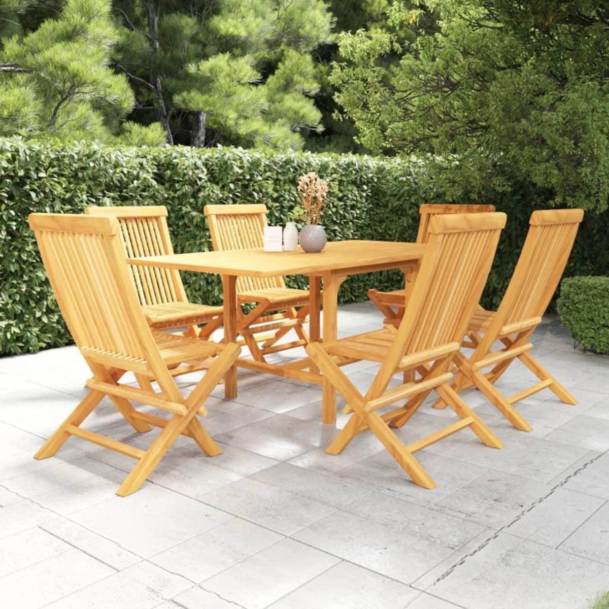 VIDAXL Ensemble a manger de jardin 7 pcs Bois de teck massif