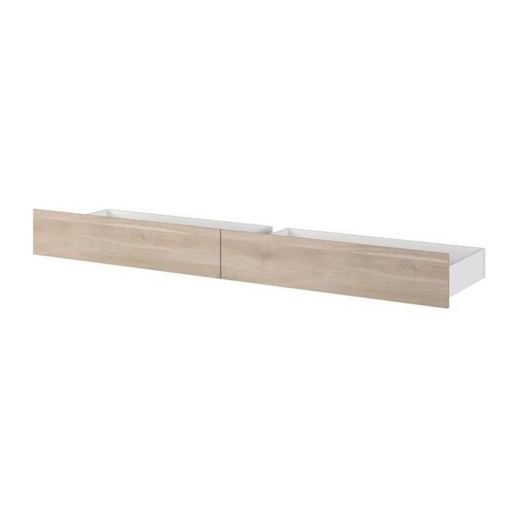 Voir la diapositive 5 : PARISOT Lit adulte ESCALE 160x200 cm - Décor chene du Japon - 2 tiroirs + Tete de lit - L222,8 x H98,2 x P216,8 cm - Fabriqué en Franc