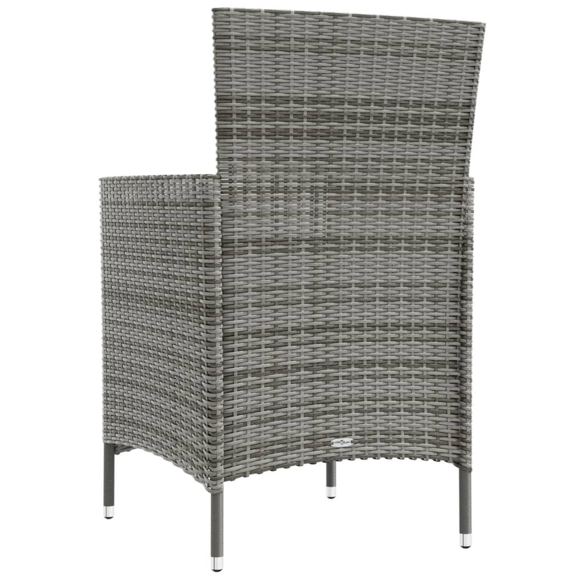 Voir la diapositive 5 : VIDAXL Chaises de jardin avec coussins lot de 2 Resine tressee Gris