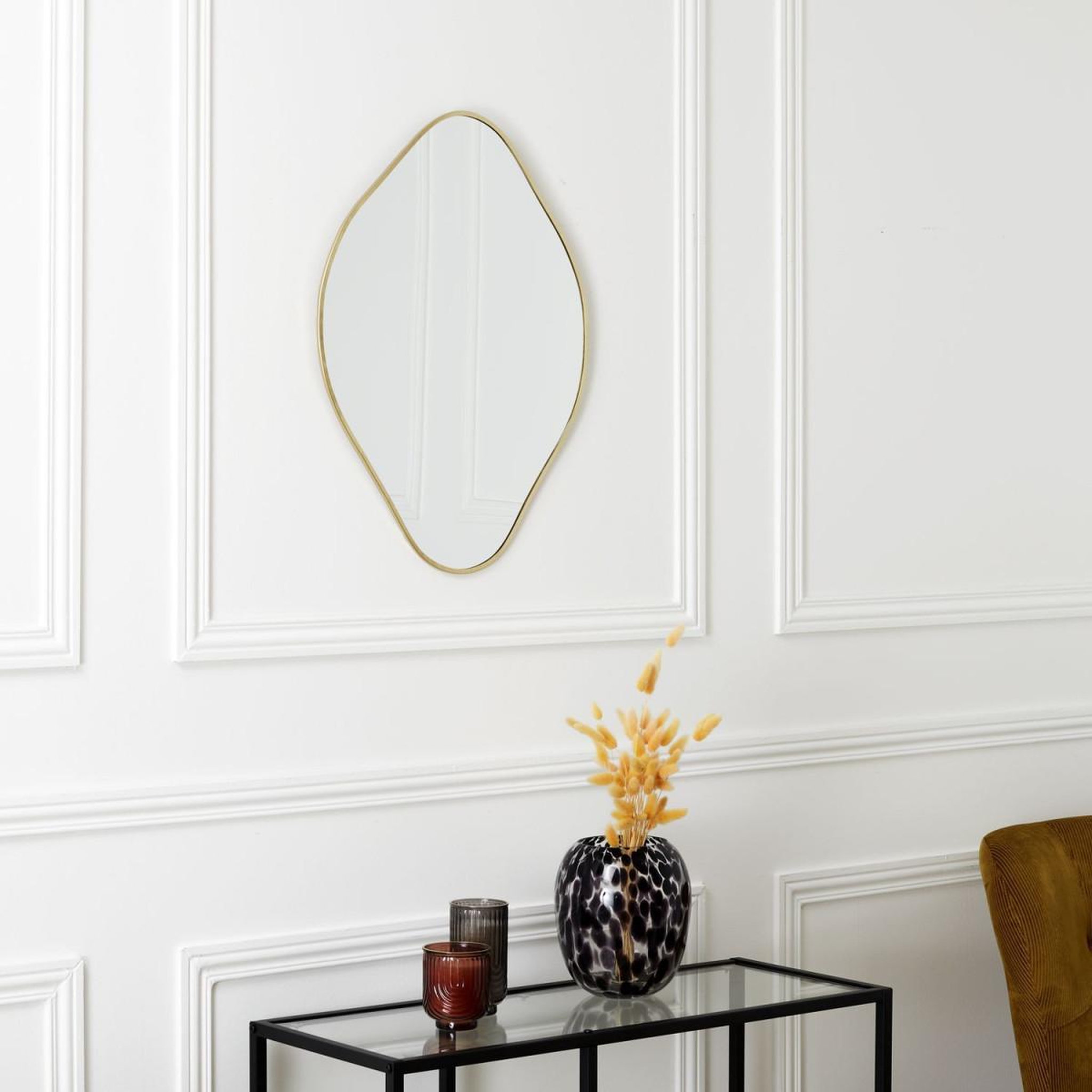 Voir la diapositive 2 : The Home Deco Factory Miroir Déco  Losange  60cm Or
