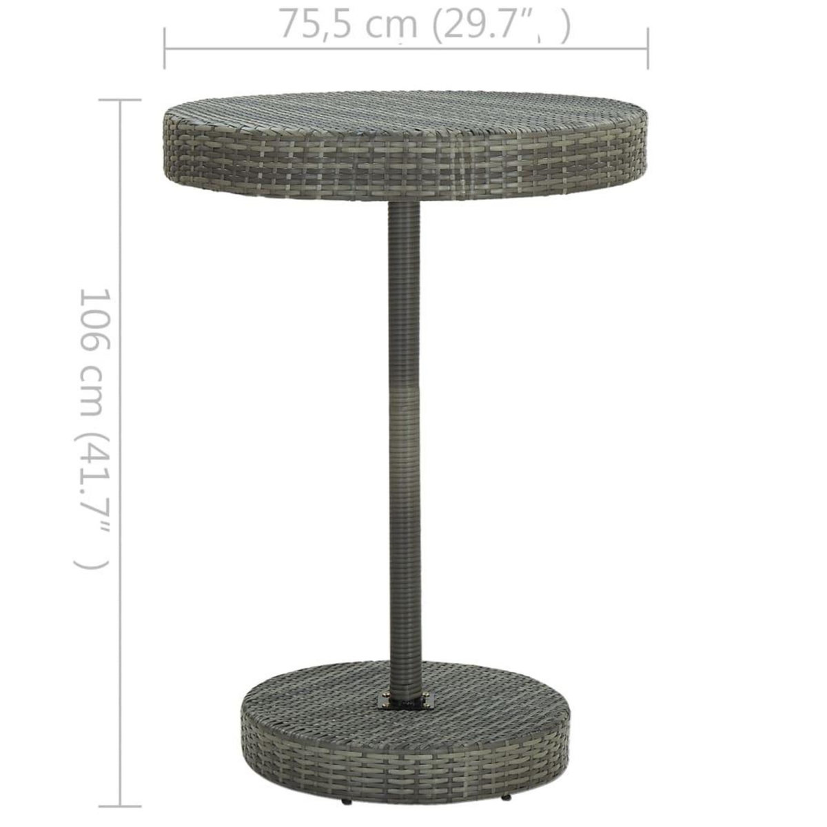 VIDAXL Ensemble de bar de jardin 5 pcs Resine tressee Gris