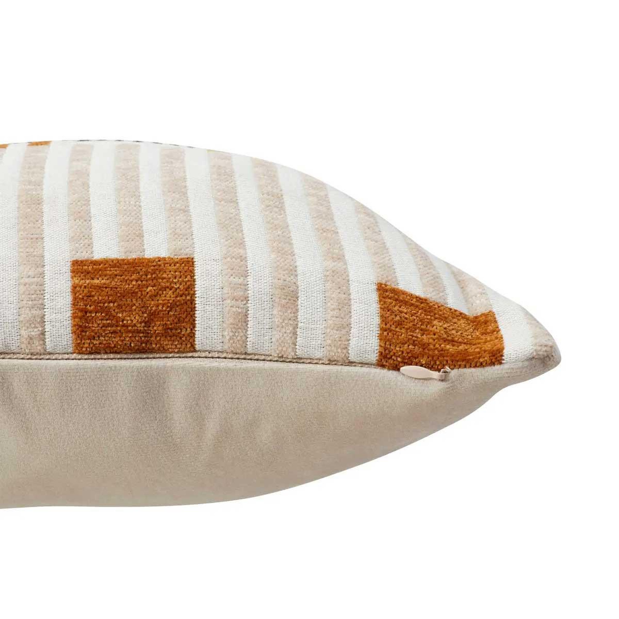 Voir la diapositive 2 : ATMOSPHERA Coussin déco jacquard  disso  40x40cm beige lin