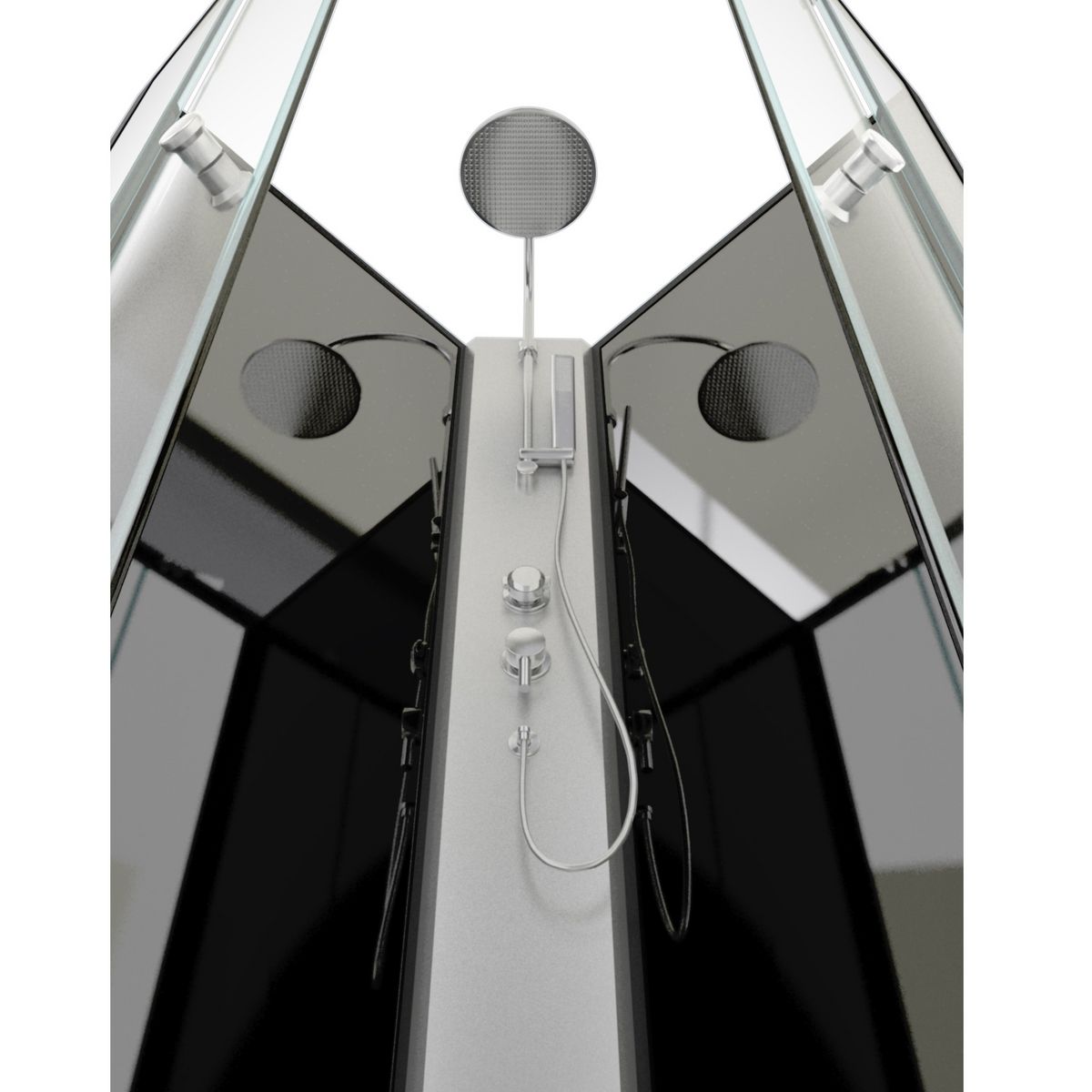 Aurlane Cabine de douche quart de rond noire 85x85 cm - GRAPHITE