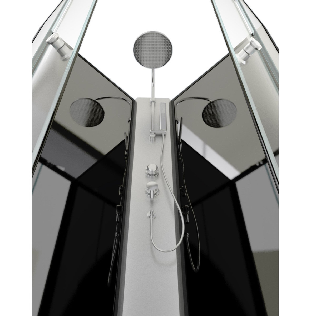 Aurlane Cabine de douche quart de rond noire 85x85 cm - GRAPHITE