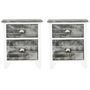 Voir la diapositive 3 : VIDAXL Table de chevet 2 pcs avec 2 tiroirs Gris et blanc