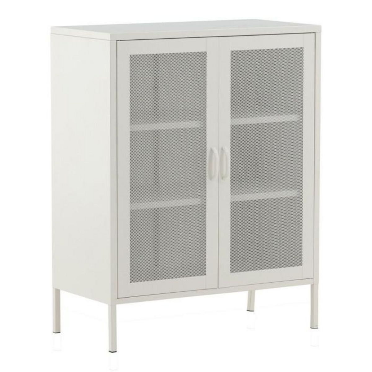 Paris Prix Buffet 2 Portes en Métal  Misha  101cm Blanc