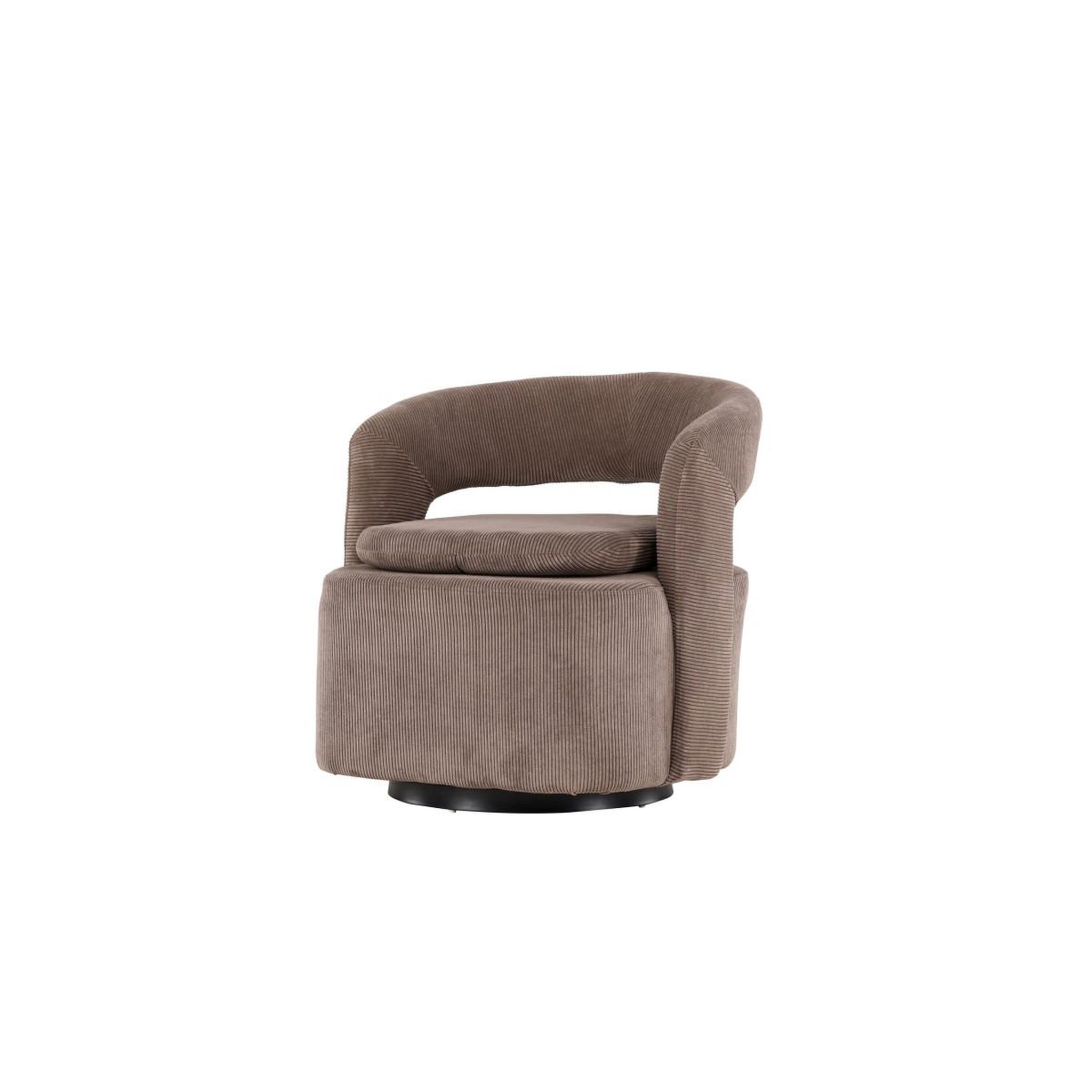 Voir la diapositive 5 : Paris Prix Fauteuil design en tissu  laurel  75cm marron