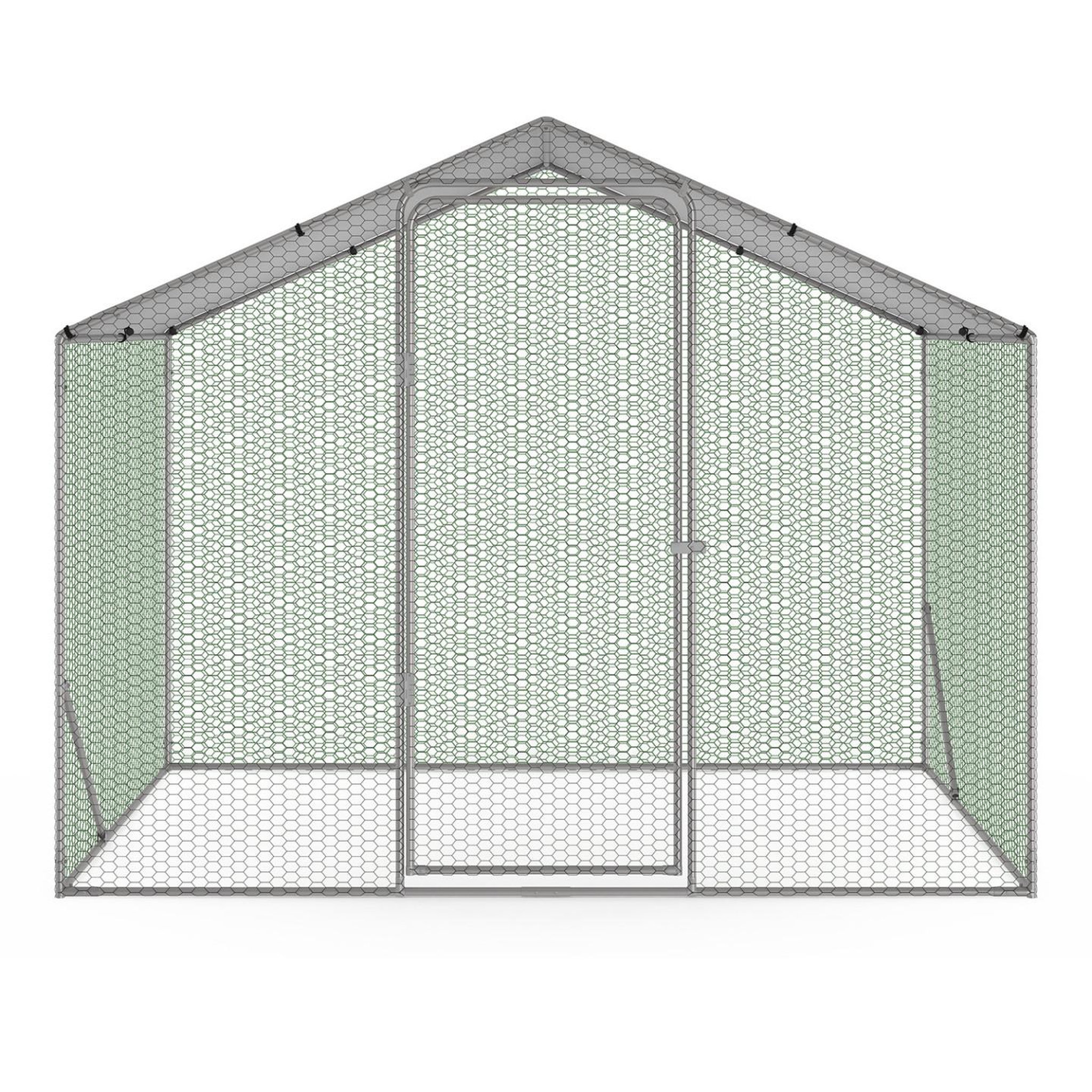 Voir la diapositive 3 : ID MARKET Enclos poulailler 3 m² parc grillagé 2,20x1,4 m acier galvanisé