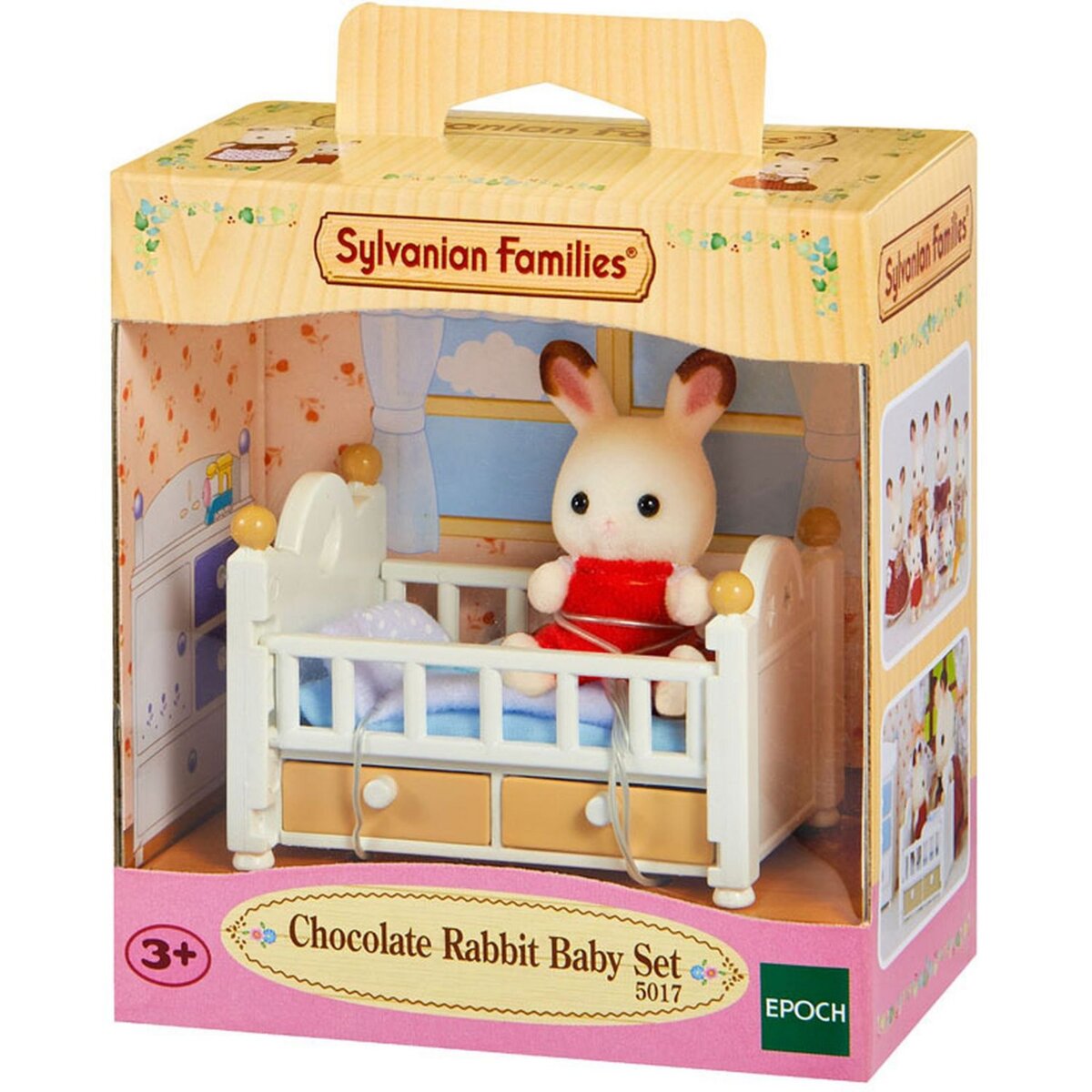 Sylvanian families 5017 - Bébé lapin chocolat avec lit - Sylvanian