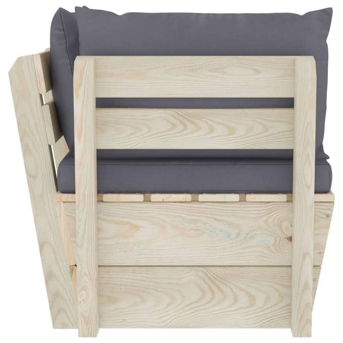 VIDAXL Canape d'angle palette de jardin avec coussins Epicea impregne