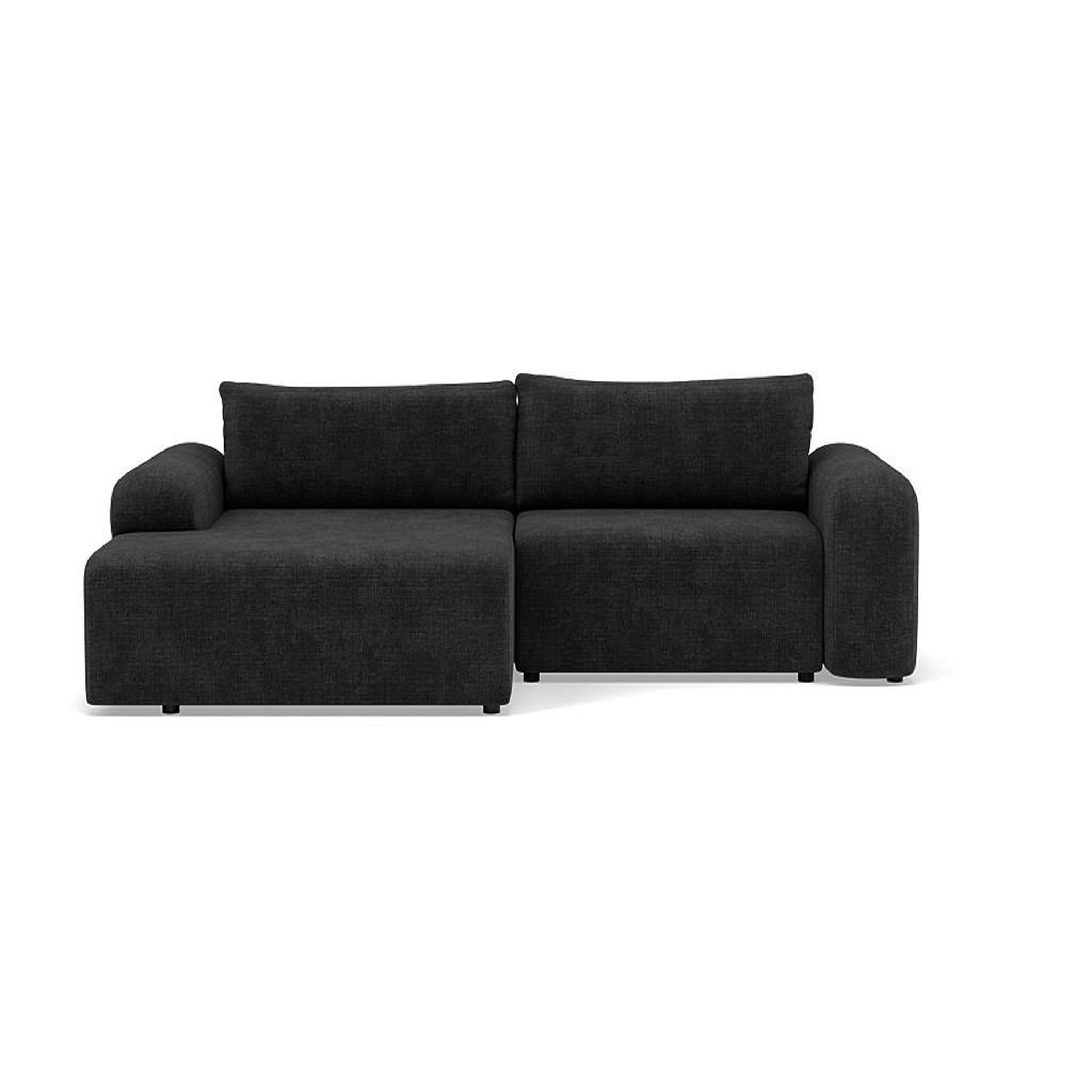 Voir la diapositive 1 : BEST MOBILIER Rebecca - canapé d'angle gauche 4 places convertible avec coffre en velours texturé