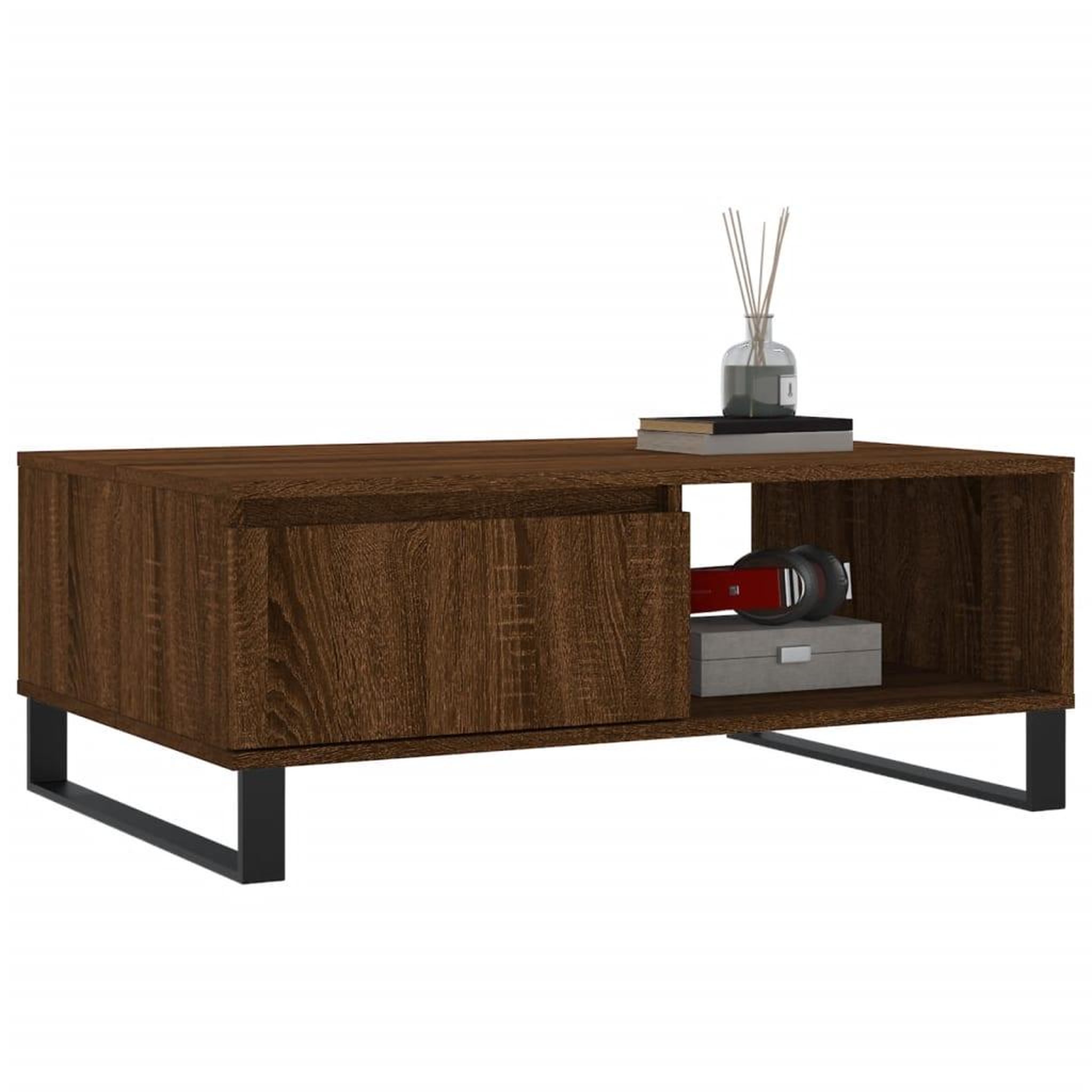 Voir la diapositive 3 : VIDAXL Table basse chene marron 90x60x35 cm bois d'ingenierie