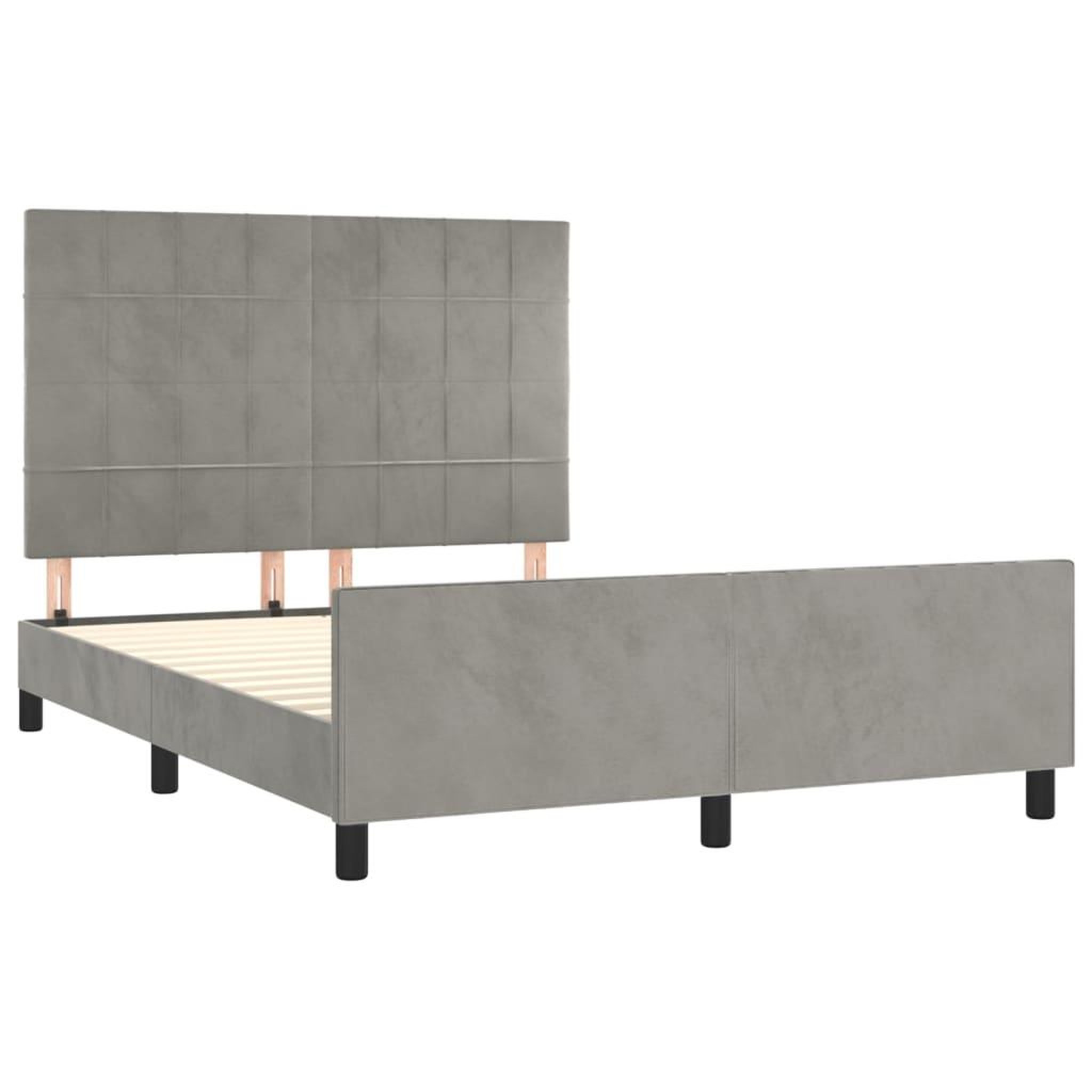 Voir la diapositive 4 : VIDAXL Cadre de lit sans matelas gris clair 140x190 cm velours