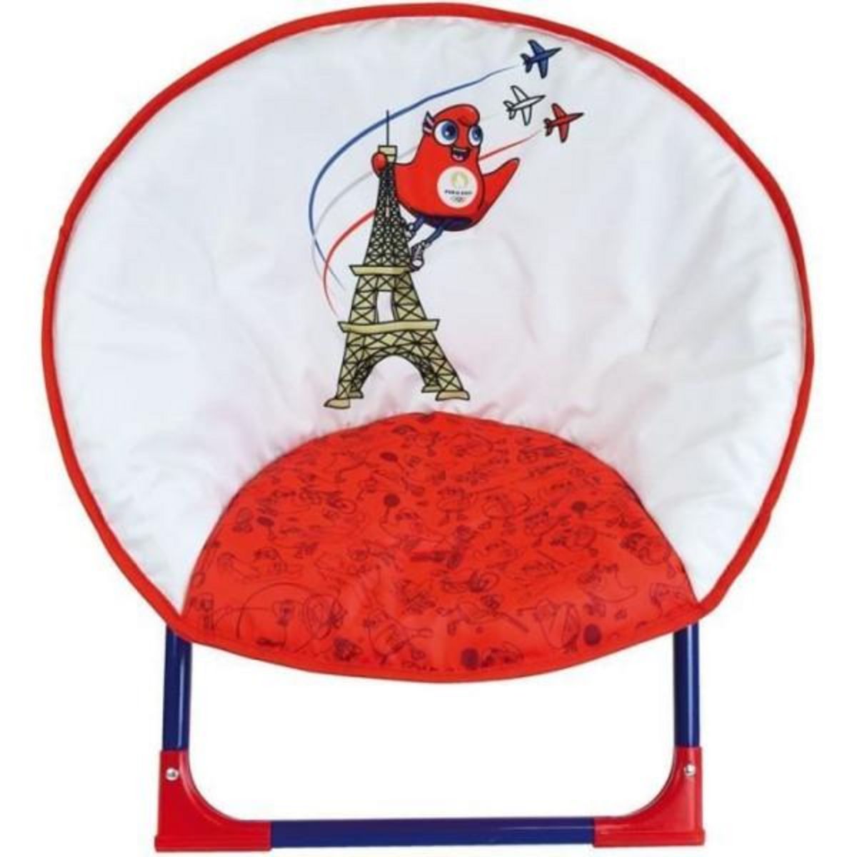 Fun House Fauteuil - Chaise - Bebe - Enfant JEUX OLYMPIQUES PARIS 2024 - Siege lune pliable pour enfant h.47 x l.54 x p.42 cm