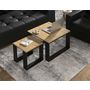 Voir la diapositive 5 : BEST MOBILIER Donnely - lot de 2 tables basses - effet bois et noir - 60 et 38 cm