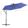 Voir la diapositive 6 : VIDAXL Parasol de jardin en porte-a-faux avec mat en aluminium bleu
