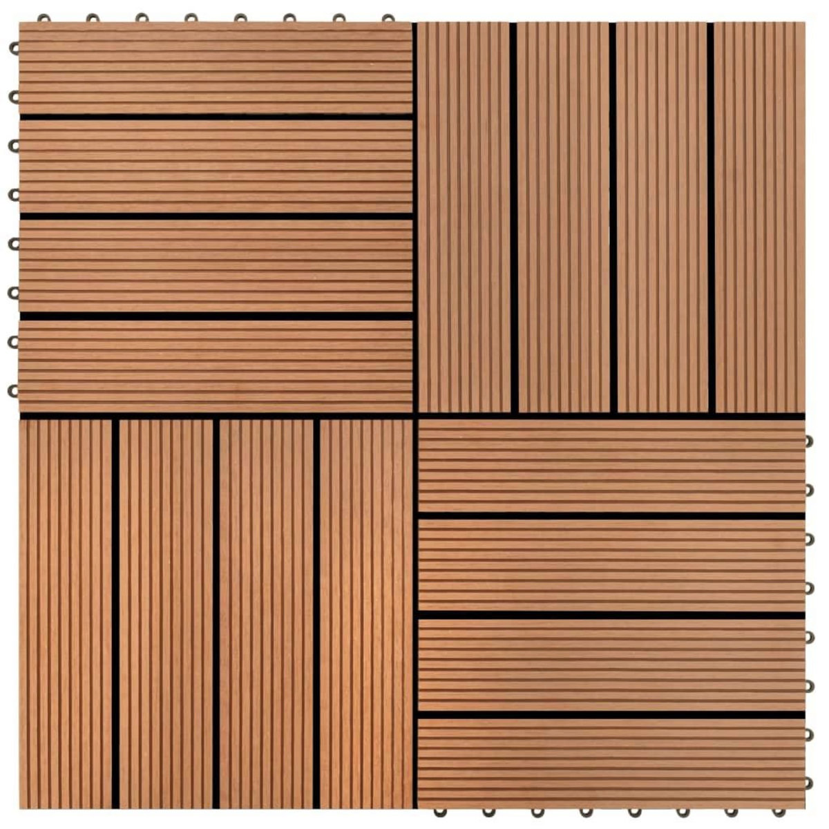 VIDAXL Carreau de terrasse 22 pcs 30 x 30 cm 2 m^2 WPC Marron