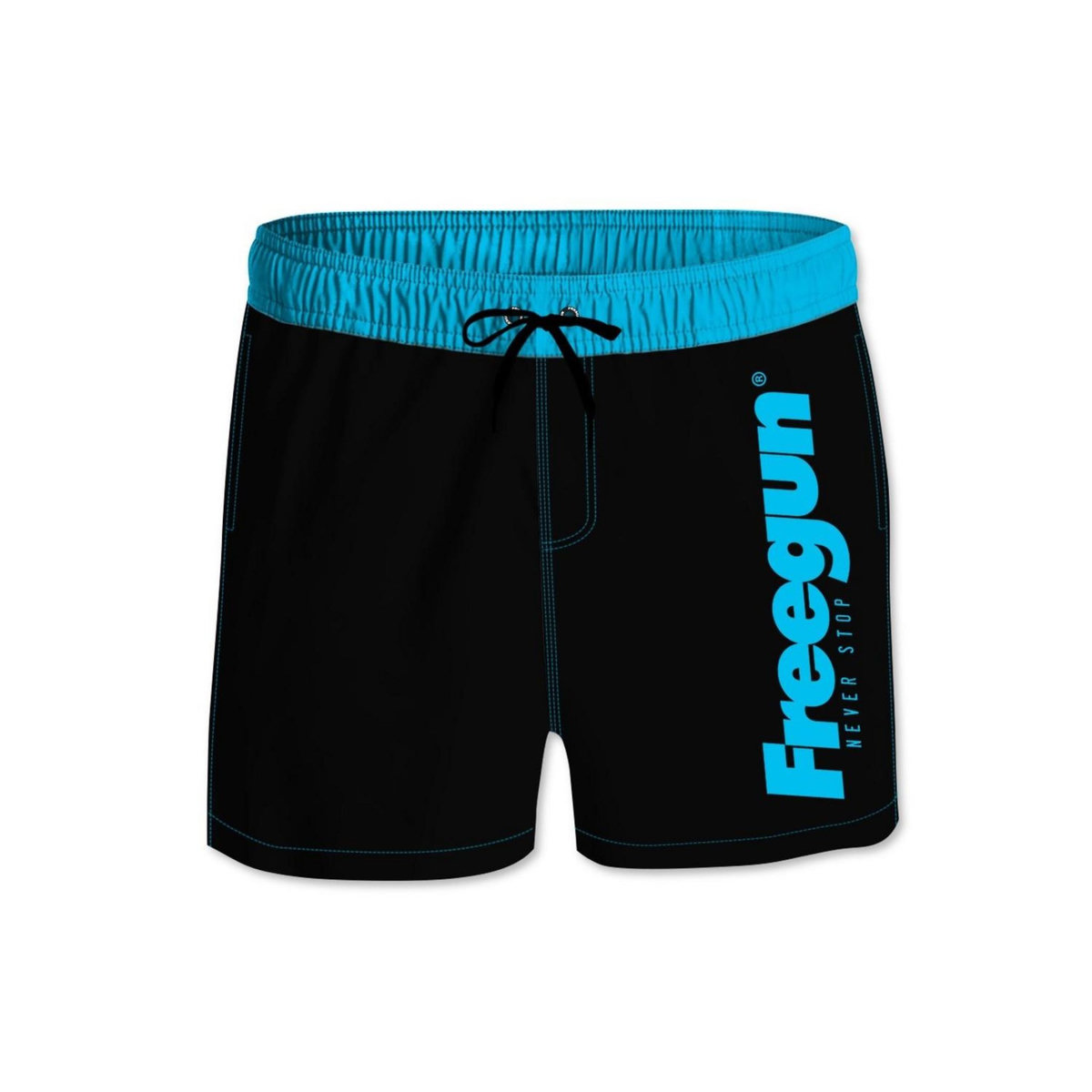 FREEGUN Boardshort Court garçon ceinture élastique et colorée
