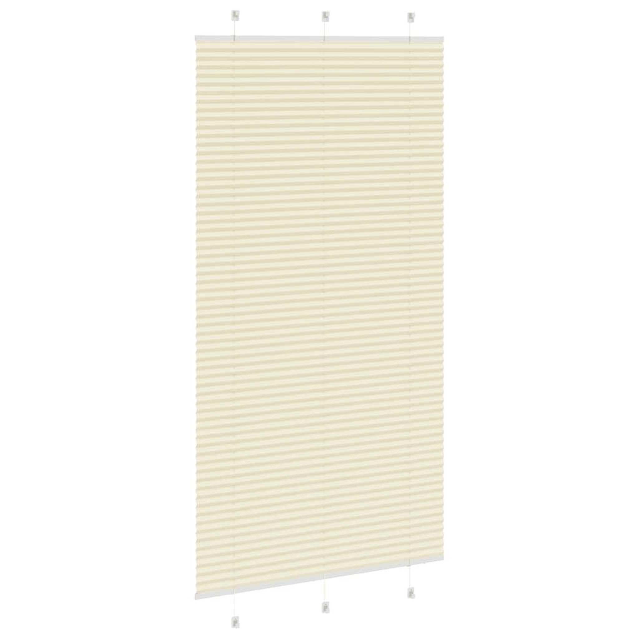 Voir la diapositive 4 : VIDAXL Store plisse creme 105x200cm largeur du tissu 104,4cm polyester