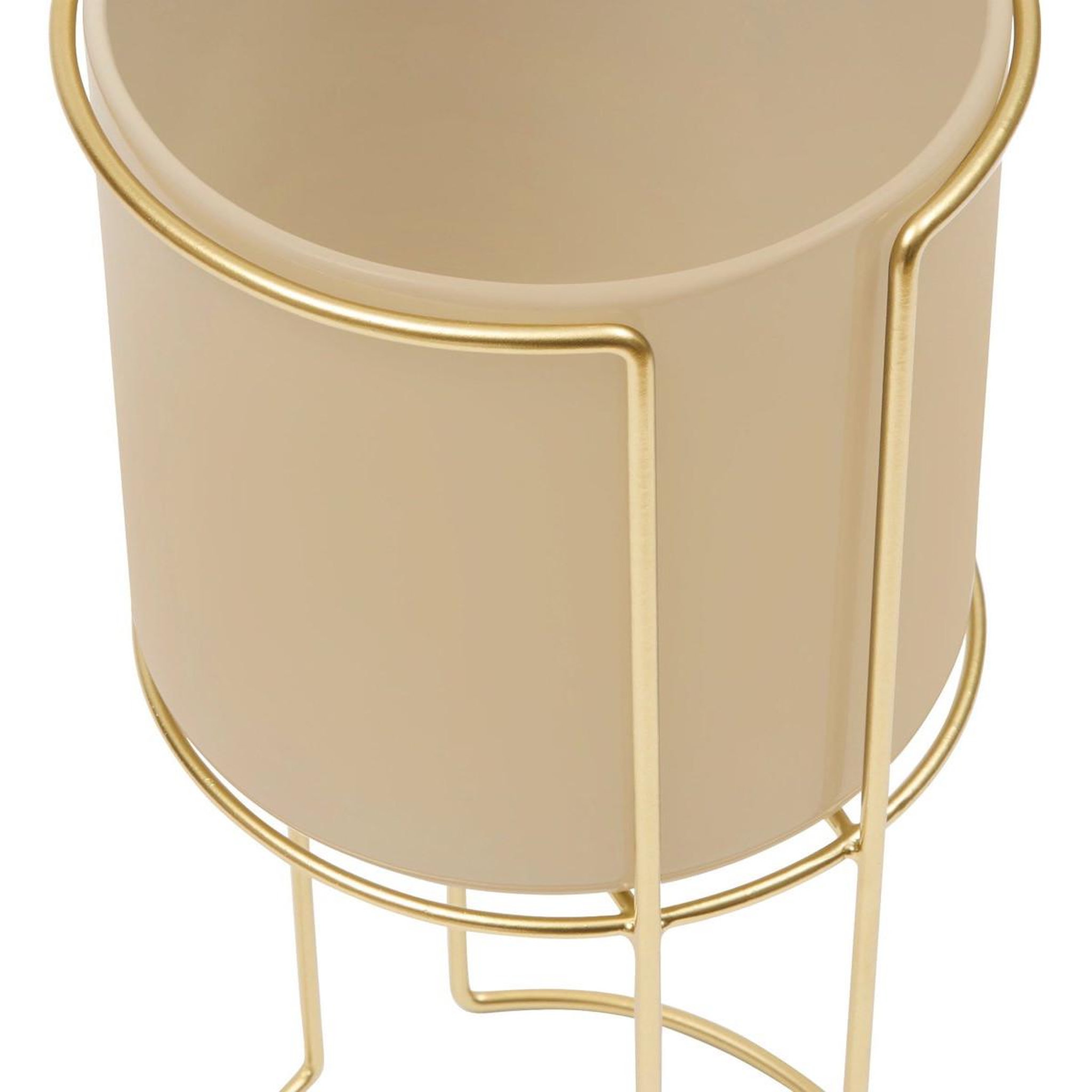 Voir la diapositive 4 : ATMOSPHERA Lot de 2 cache-pots design  zigy  55cm doré