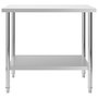 Voir la diapositive 2 : VIDAXL Table de travail de cuisine 100x60x85 cm Acier inoxydable