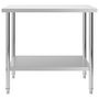 Voir la diapositive 2 : VIDAXL Table de travail de cuisine 100x60x85 cm Acier inoxydable
