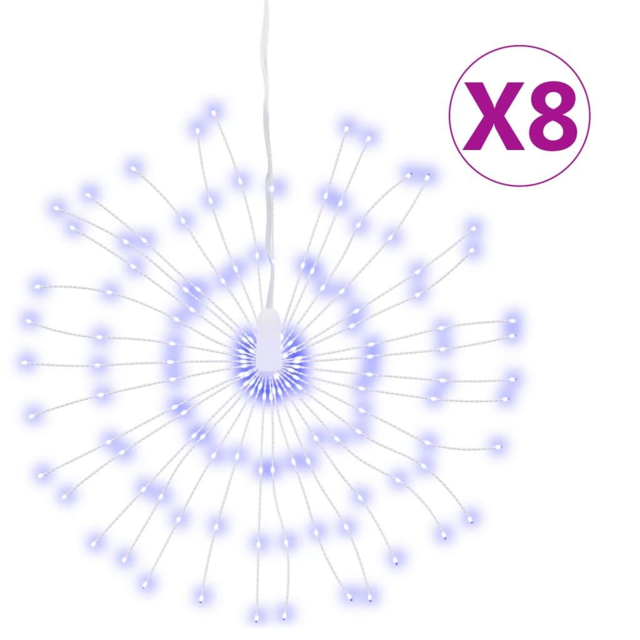 Voir la diapositive 2 : VIDAXL Etoile rayonnante de Noël 140 LED 8 pcs bleu 17 cm