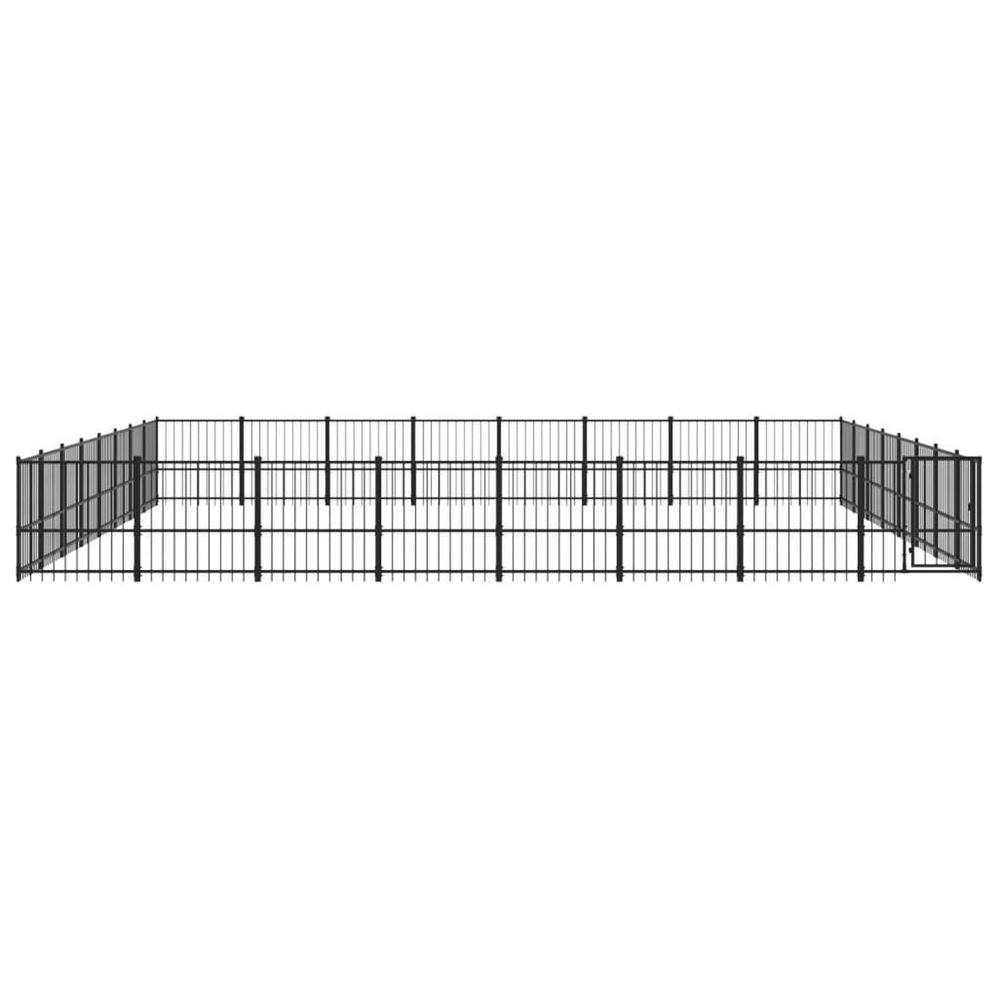 Voir la diapositive 3 : VIDAXL Chenil d'exterieur pour chiens Acier 60,22 m²