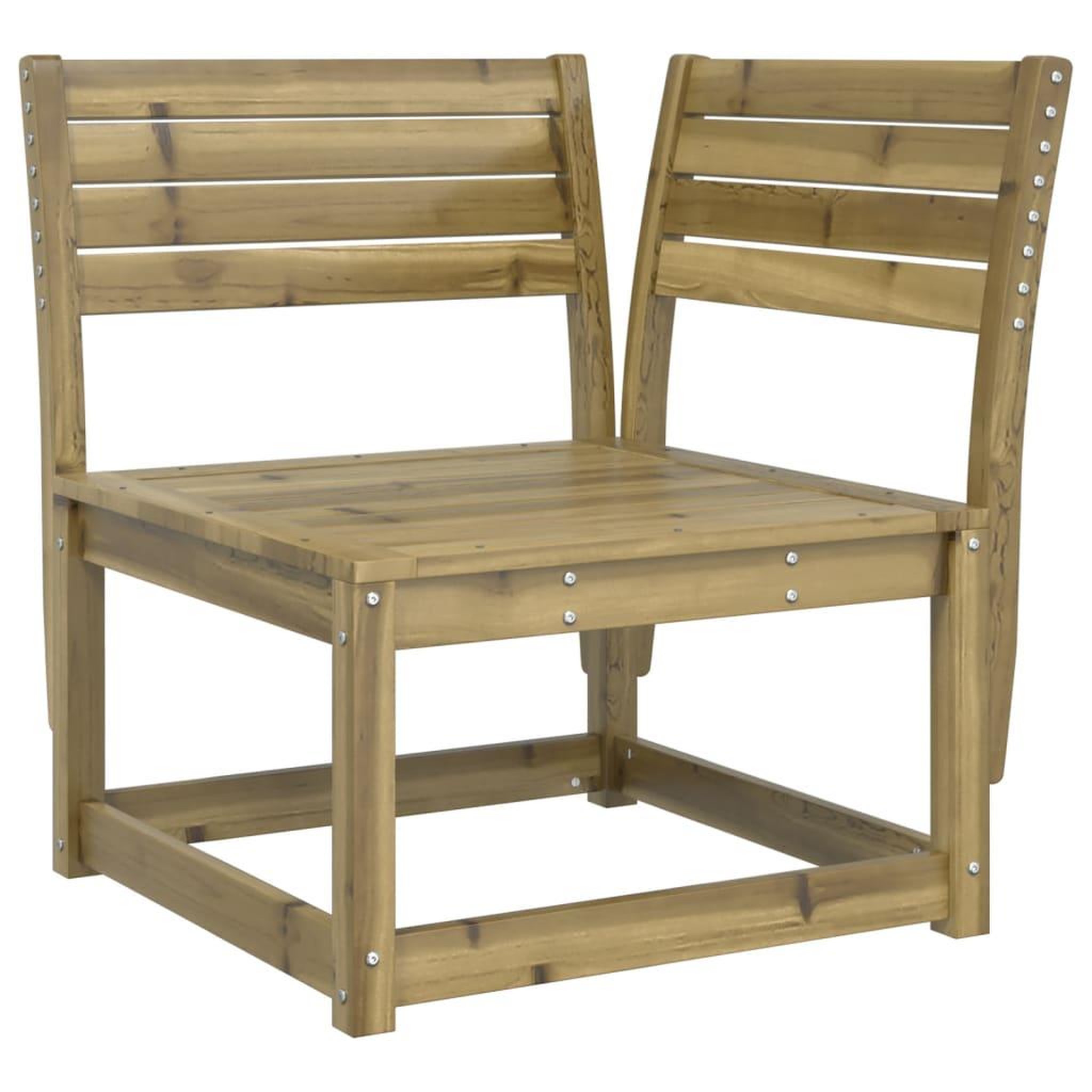 Voir la diapositive 2 : VIDAXL Canape d'angle de jardin a73x73x78 cm bois de pin impregne