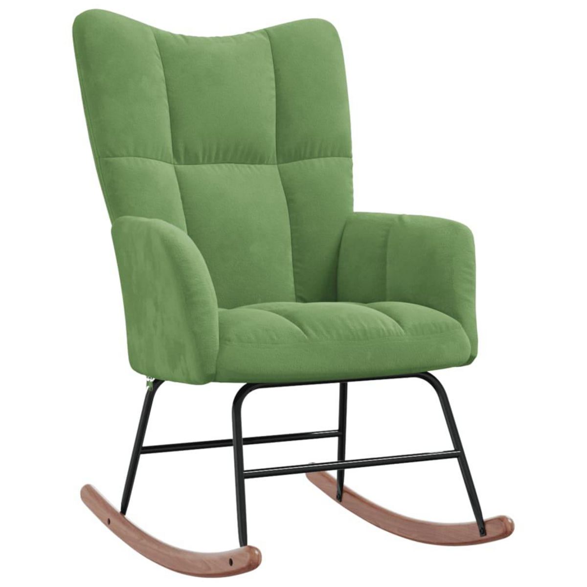 VIDAXL Chaise a bascule Vert clair Velours