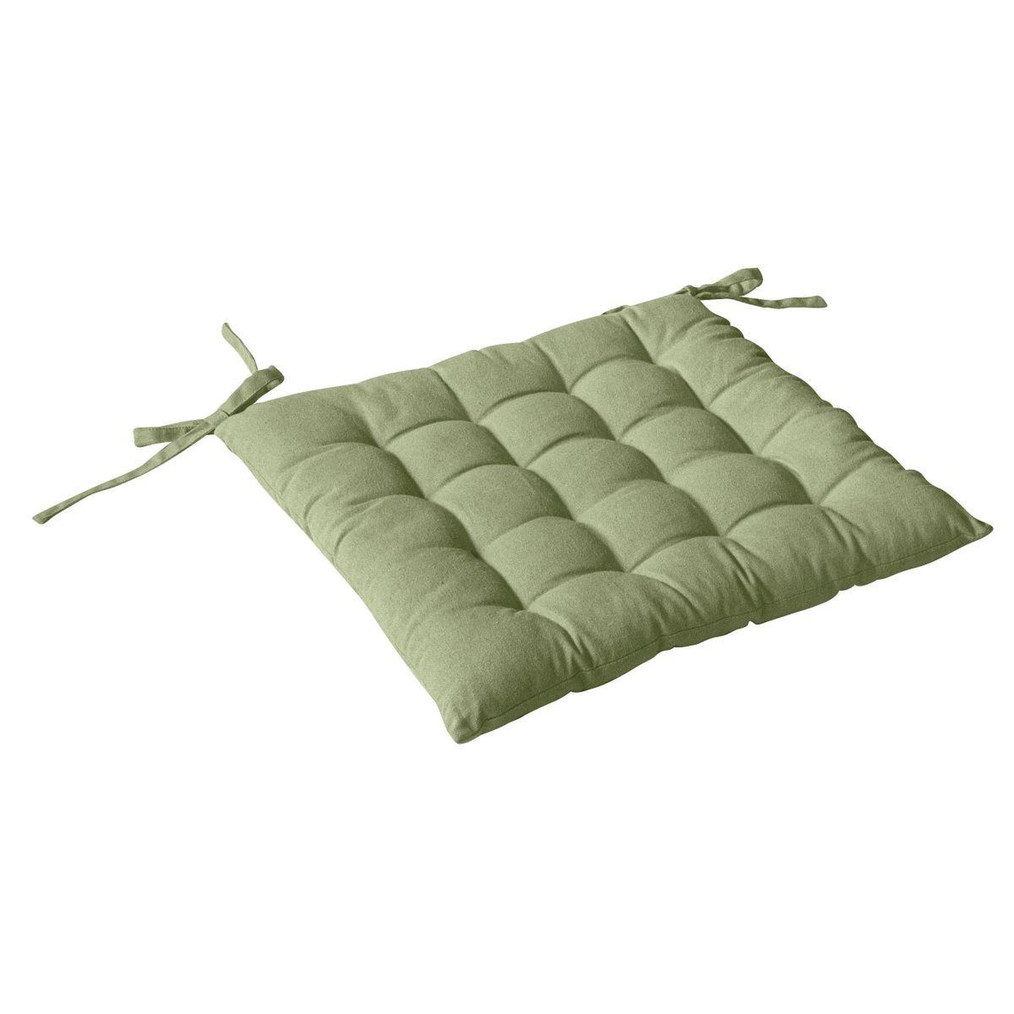 ENJOY HOME Galette de chaise piquée uni  panama  38x38cm vert olive