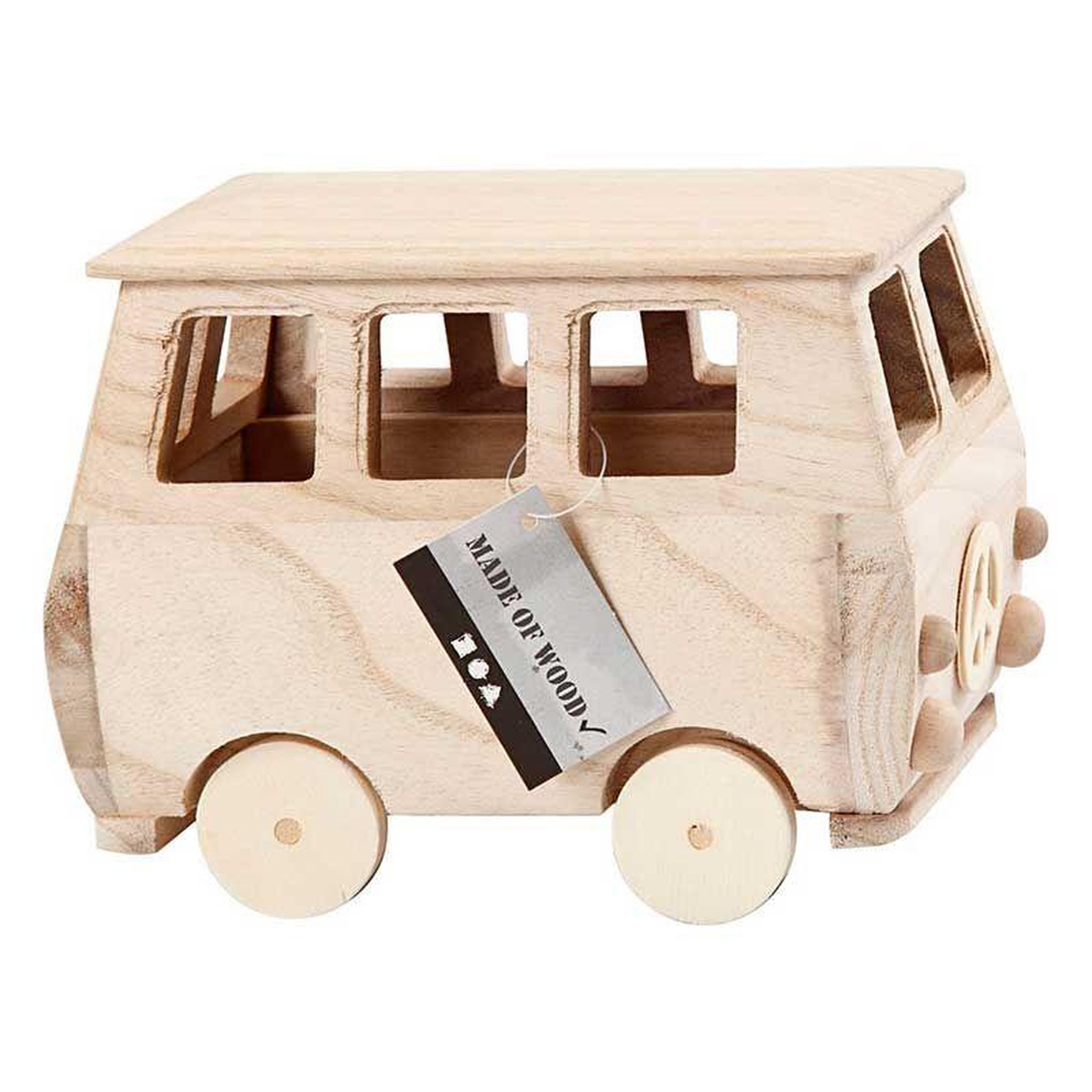 Voir la diapositive 2 : CREATIV COMPANY Mini-Van en bois 17 x 13 cm