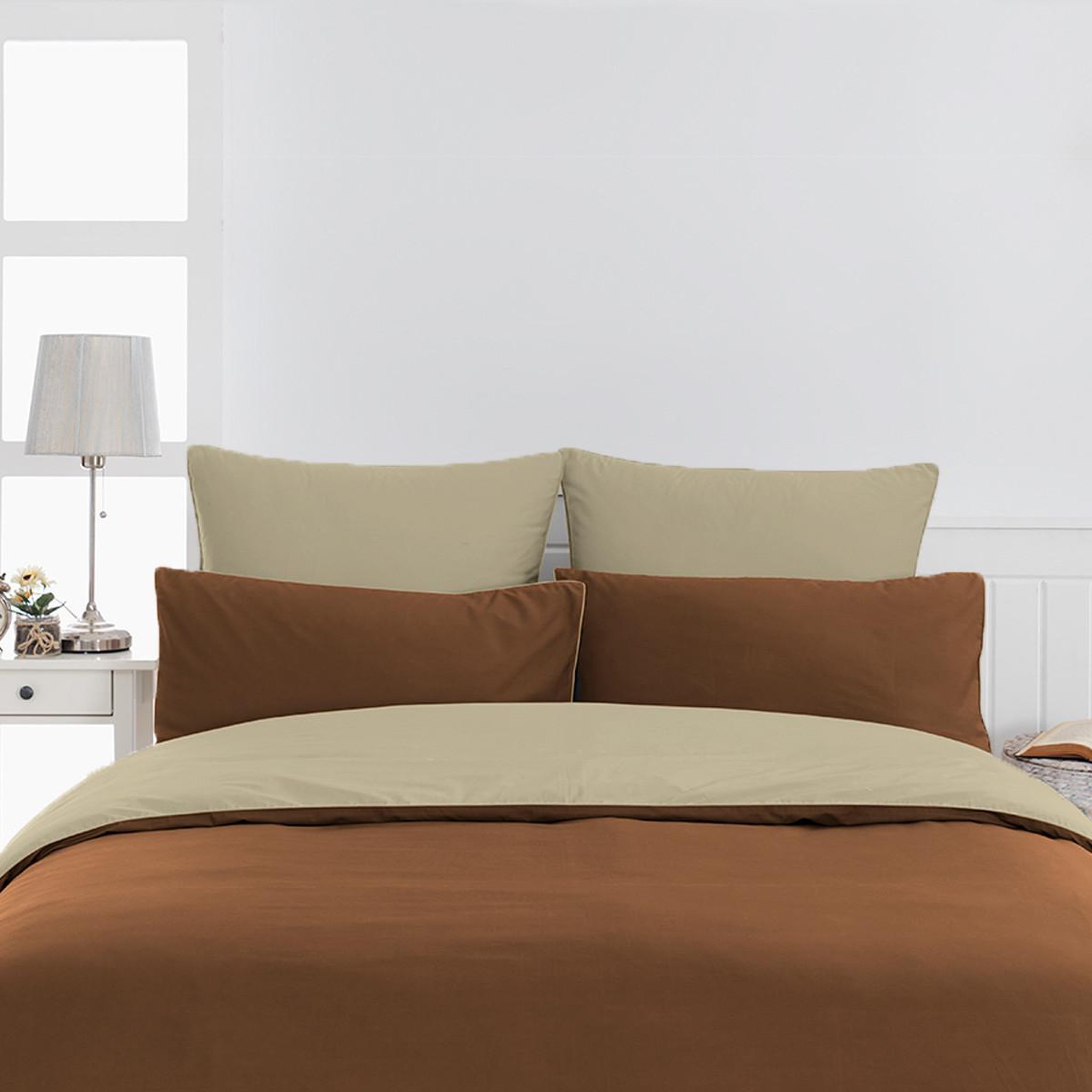 Voir la diapositive 2 : Sensei Maison Housse de couette bicolore en percale coton DOZMARY