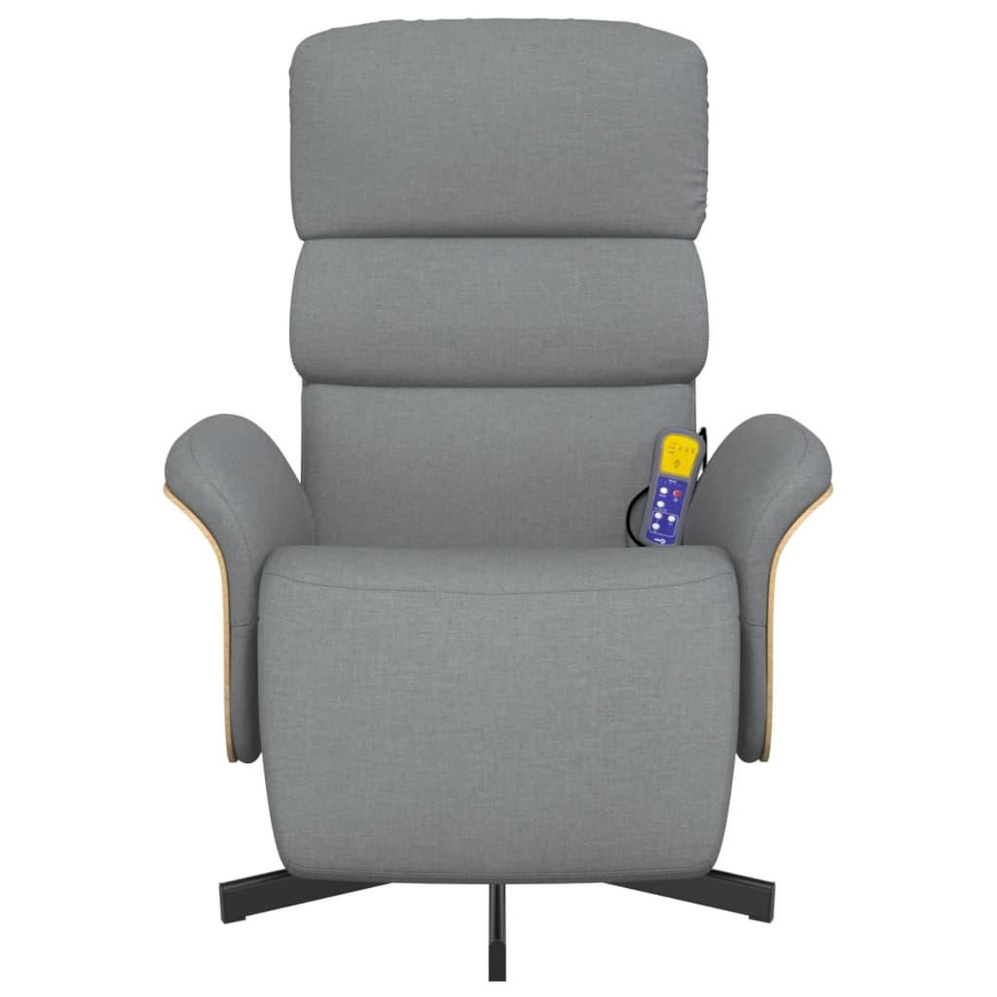 Voir la diapositive 3 : VIDAXL Fauteuil inclinable de massage et repose-pieds gris clair tissu
