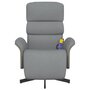 Voir la diapositive 3 : VIDAXL Fauteuil inclinable de massage et repose-pieds gris clair tissu