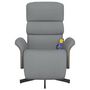 Voir la diapositive 3 : VIDAXL Fauteuil inclinable de massage et repose-pieds gris clair tissu