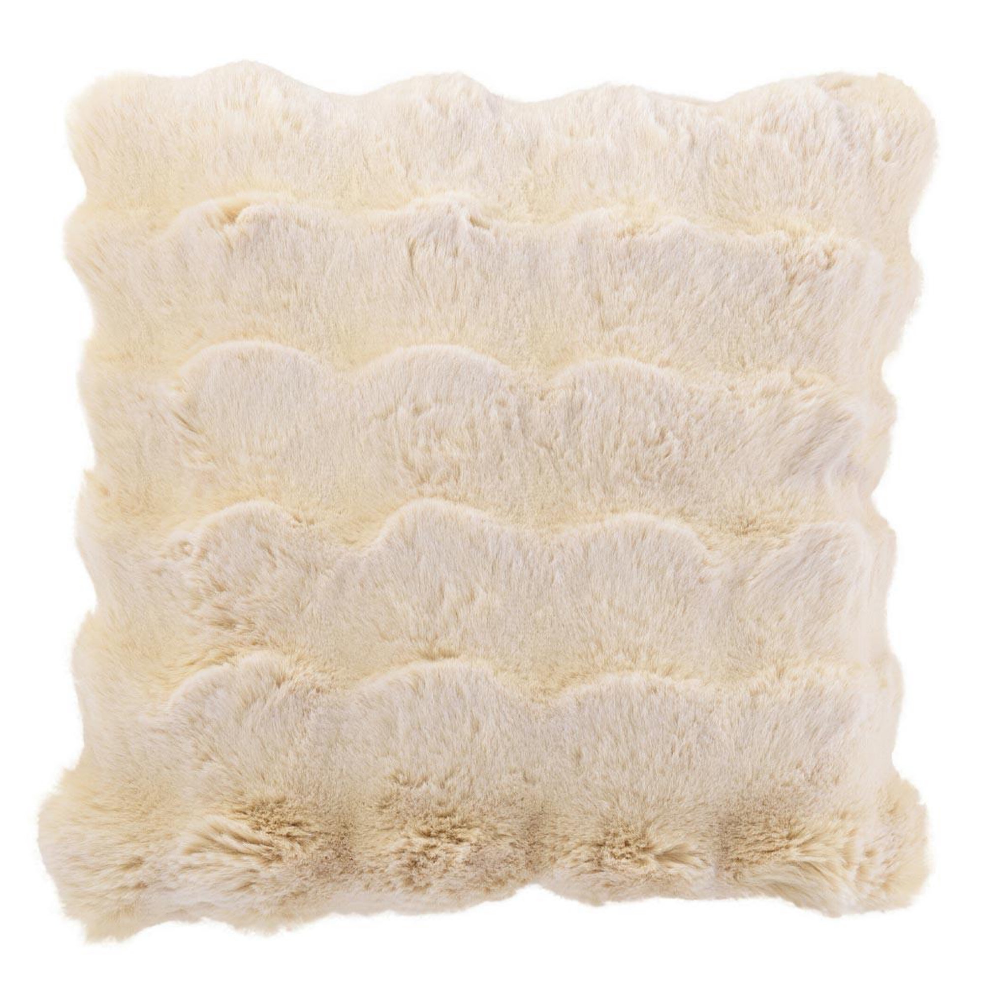 J-LINE Coussin déco uni  wave  45x45cm crème