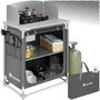Voir la diapositive 1 : tectake Cuisine de camping premium avec 2 compartiments pliable gris