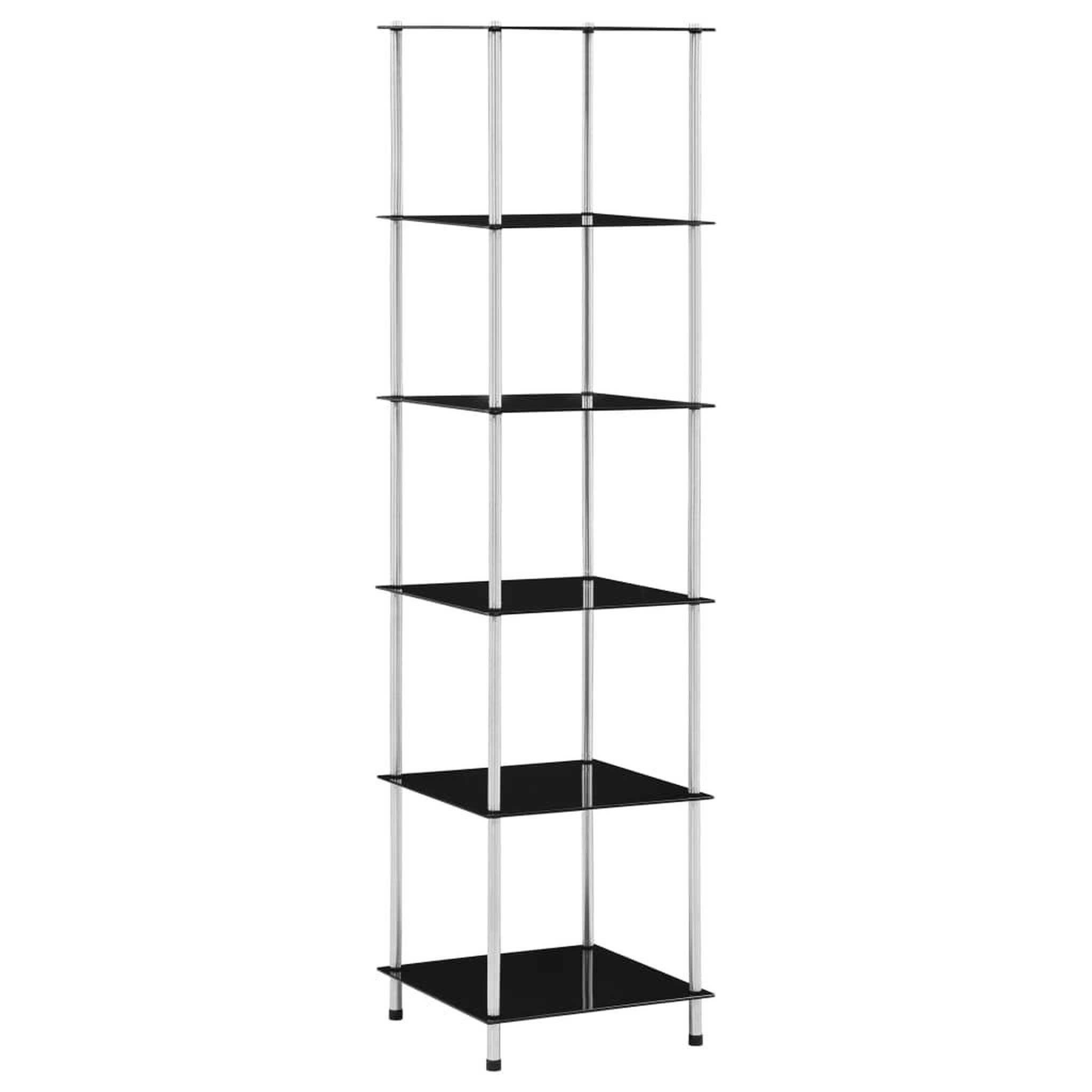 Voir la diapositive 1 : VIDAXL Etagere 6 niveaux Noir 40x40x160 cm Verre trempe