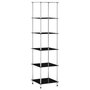 Voir la diapositive 1 : VIDAXL Etagere 6 niveaux Noir 40x40x160 cm Verre trempe
