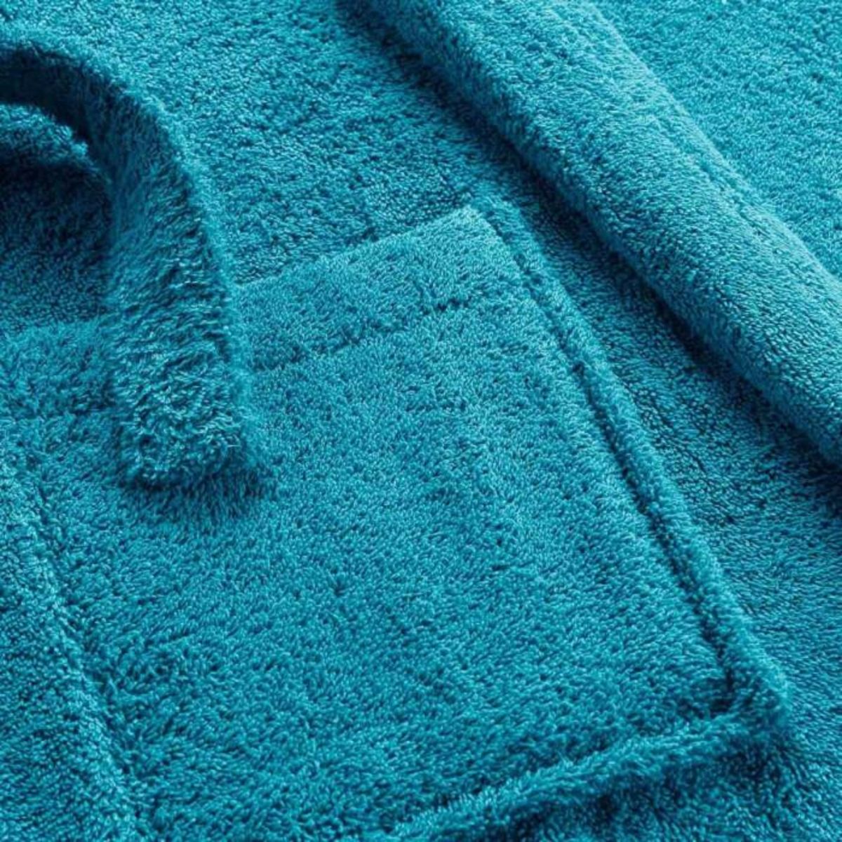 Paris Prix Peignoir Col Châle en Coton  Tendresse  Bleu Paon